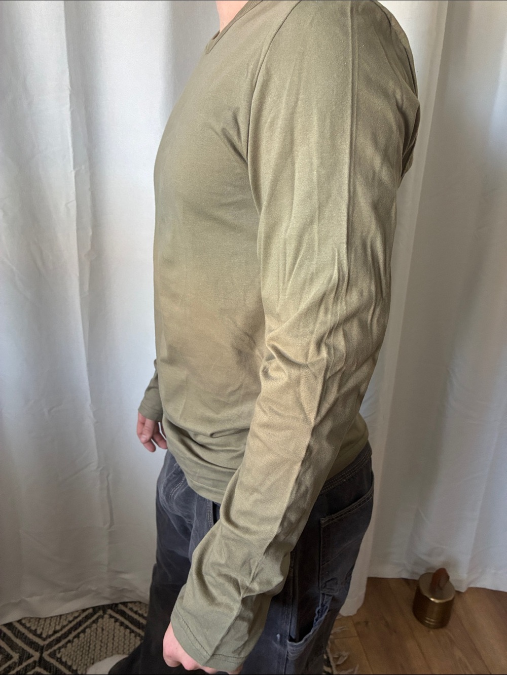 Dolce & Gabbana Olive Green Long-Sleeve Crew Neck Shirt - Picture 6 of 7